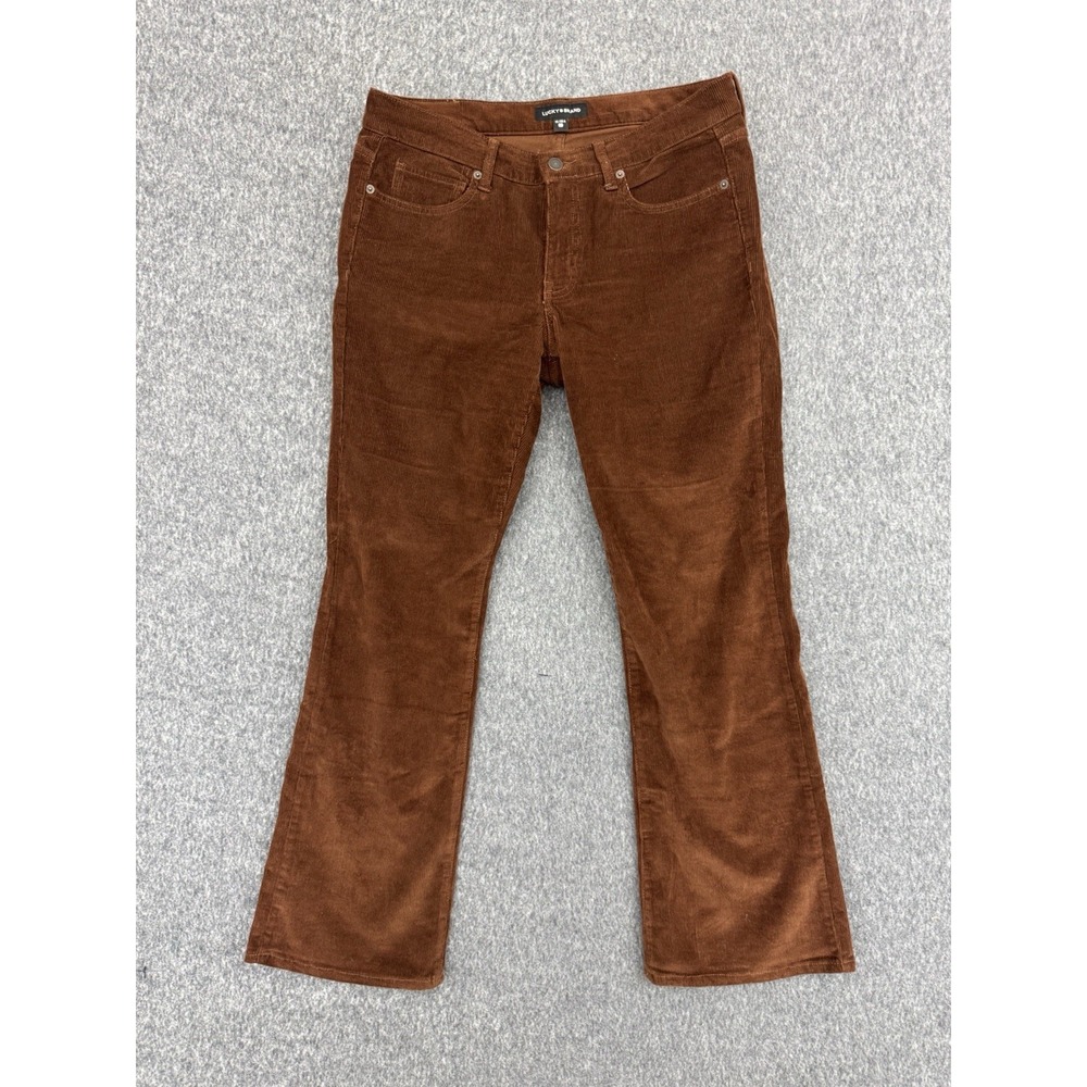 Lucky Brand Sweet Mid Rise Boot Corduroy Pants Women's 10/30 Brown Stretch